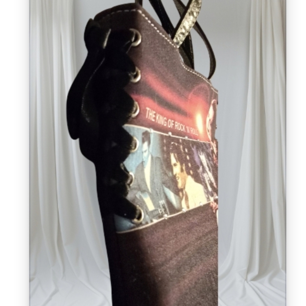 Purse, Elvis Presley~"The King of Rock & Roll Heel Purse" 7-1/2 L x9-1/2" NWOT - Picture 4 of 8